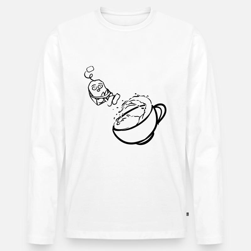Tea - Männer Premium Bio Langarmshirt - Weiß
