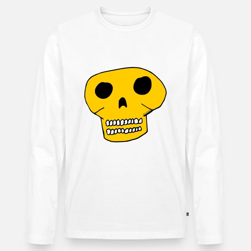 Totenkopf - Schädel - Männer Premium Bio Langarmshirt - Weiß