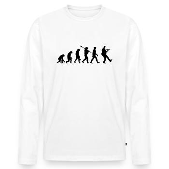 Gitarre Evolution - Männer Premium Bio Langarmshirt - Weiß - Vorne - Nico (187cm)