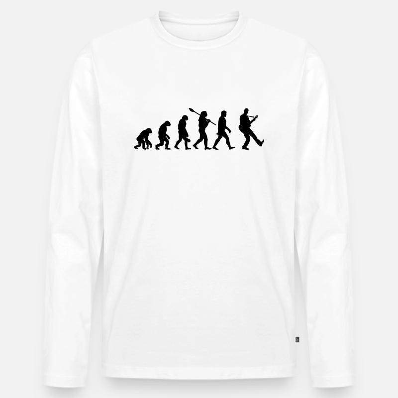 Gitarre Evolution - Männer Premium Bio Langarmshirt - Weiß