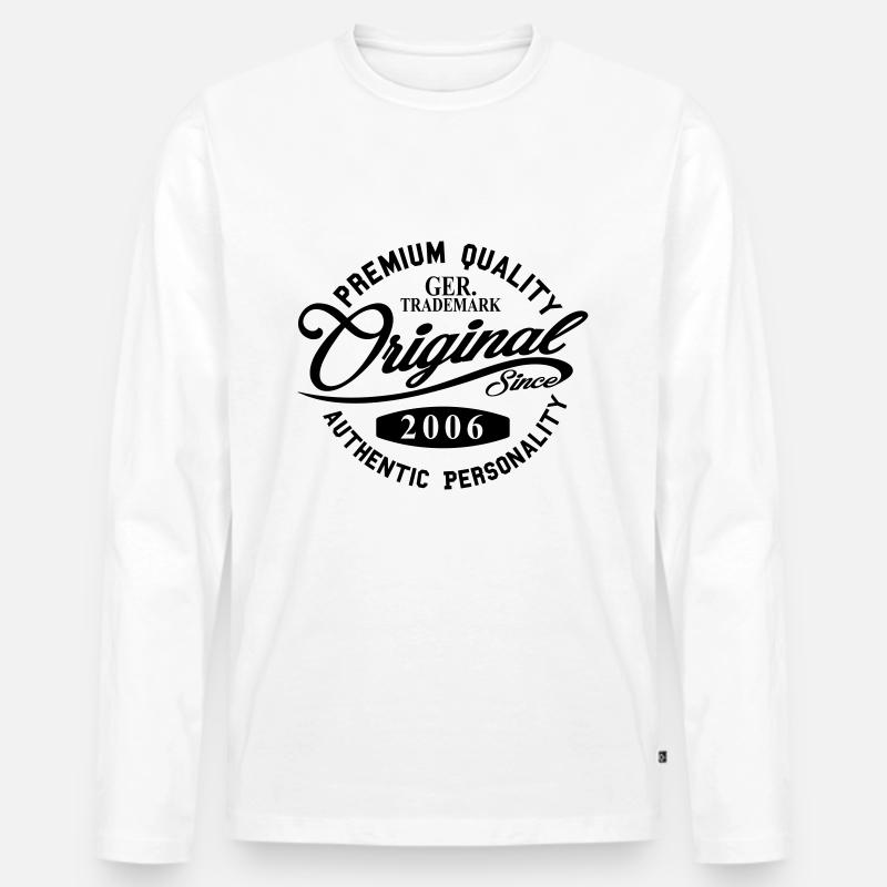 Original Since 2006 Handwriting Premium Quality - Männer Premium Bio Langarmshirt - Weiß