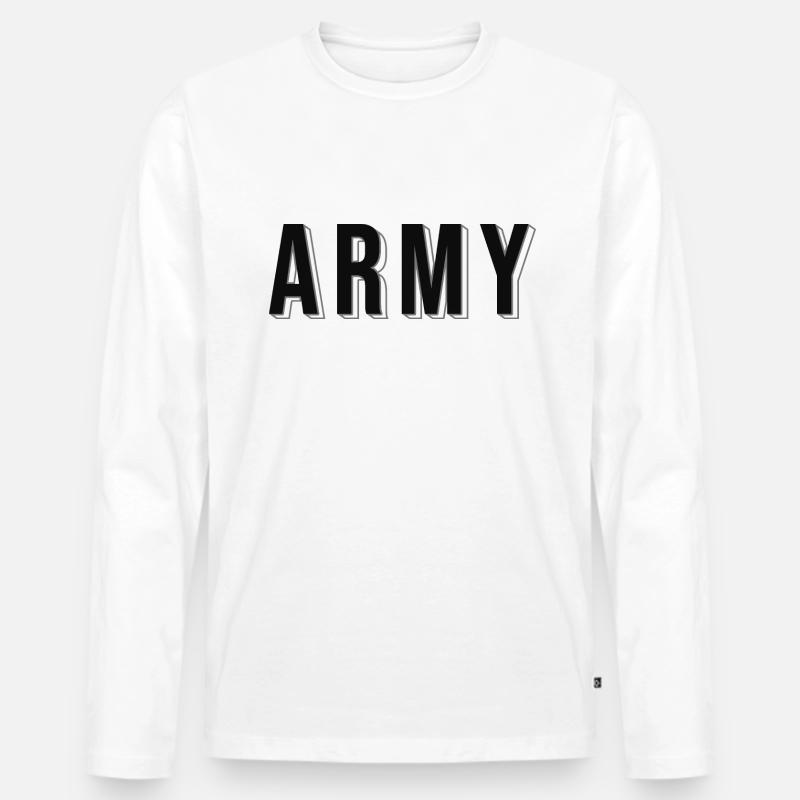 army - Männer Premium Bio Langarmshirt - Weiß