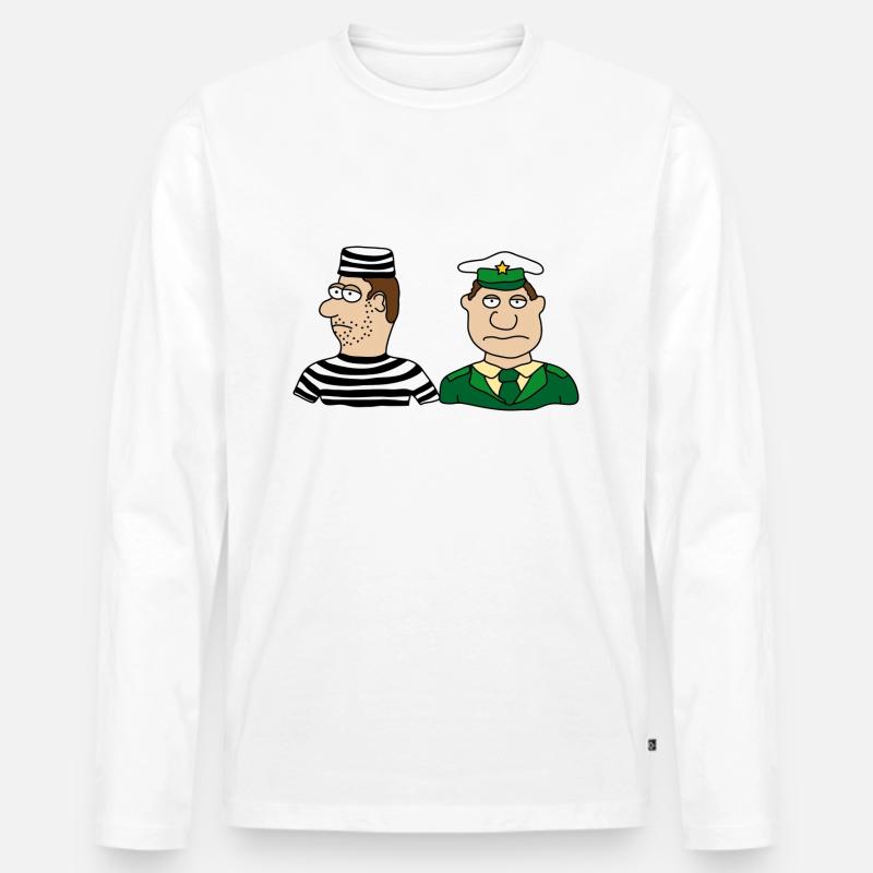Polizei - Männer Premium Bio Langarmshirt - Weiß