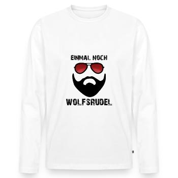 Einmal noch Wolfsrudel black - Männer Premium Bio Langarmshirt - Weiß - Vorne - Nico (187cm)