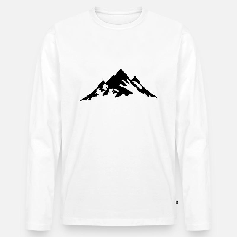 Berg, Berge - Männer Premium Bio Langarmshirt - Weiß