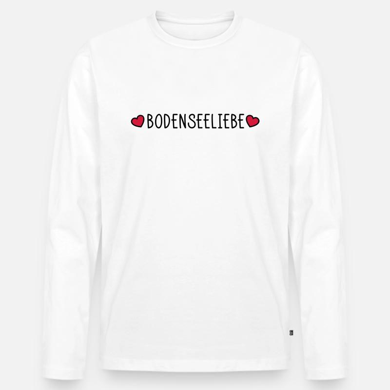 Bodenseeliebe - Männer Premium Bio Langarmshirt - Weiß