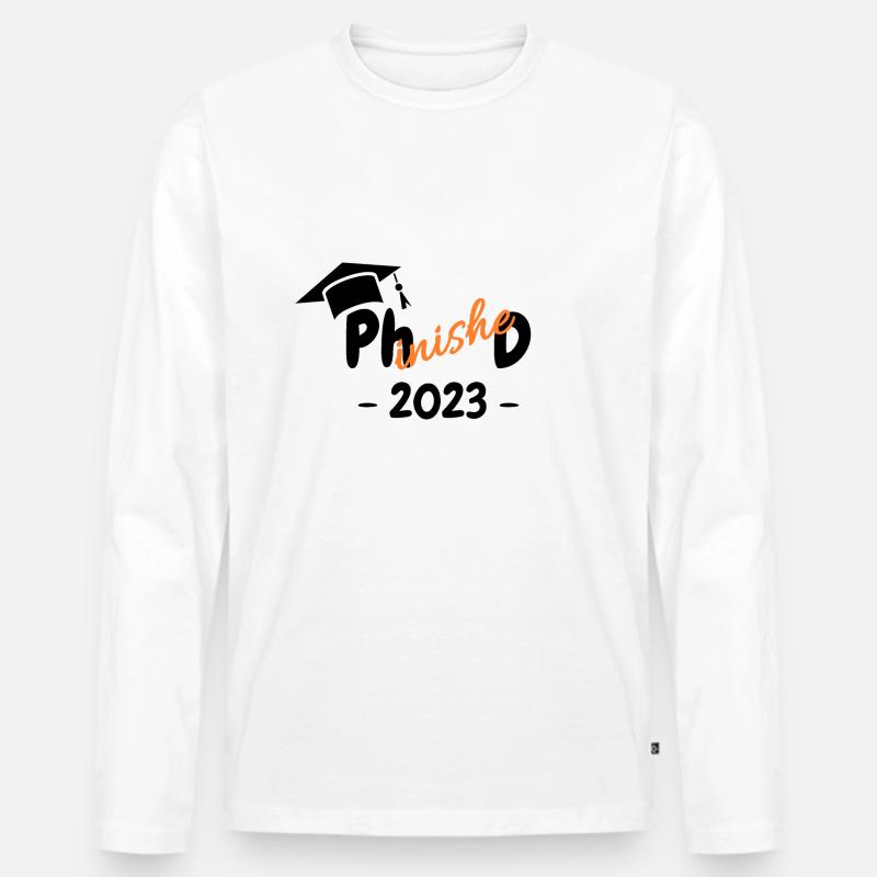 Abschluss Doktor Phinished 2023 - Männer Premium Bio Langarmshirt - Weiß