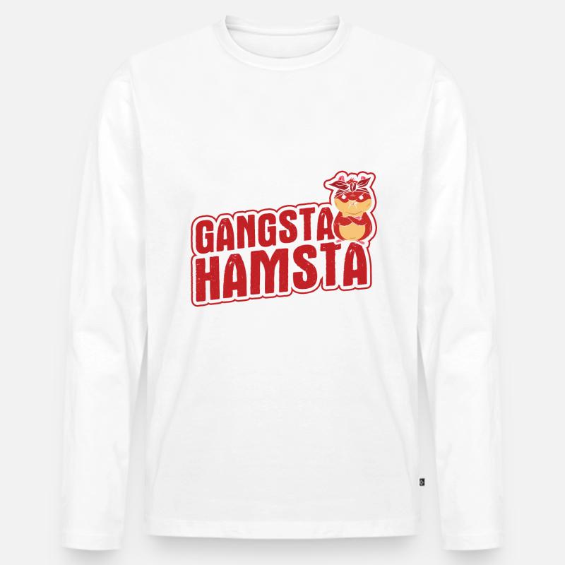 Nagetier Hamster - Männer Premium Bio Langarmshirt - Weiß