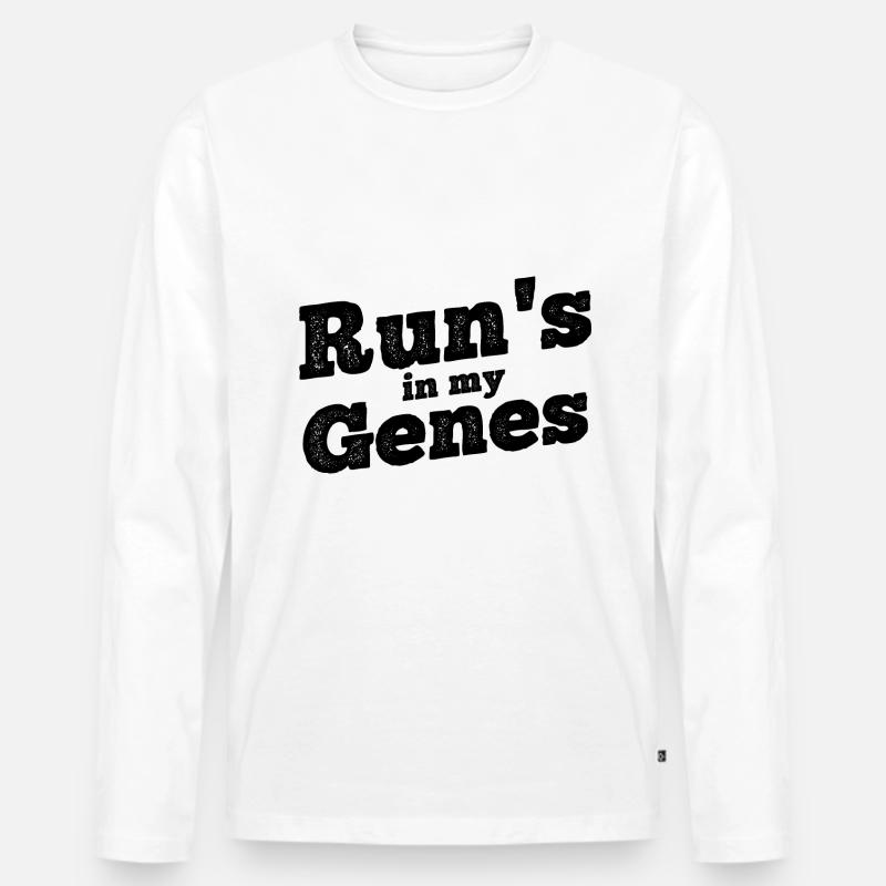 Läufer Joggen - Männer Premium Bio Langarmshirt - Weiß