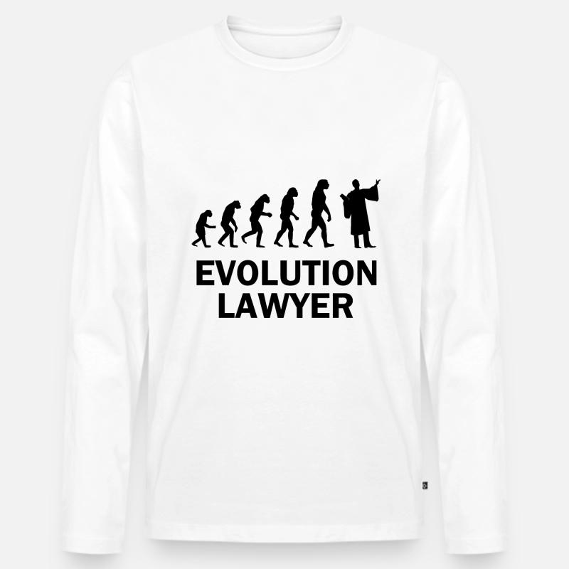 Lawyer Evolution Primaten Gericht Anwaltsrobe - Männer Premium Bio Langarmshirt - Weiß