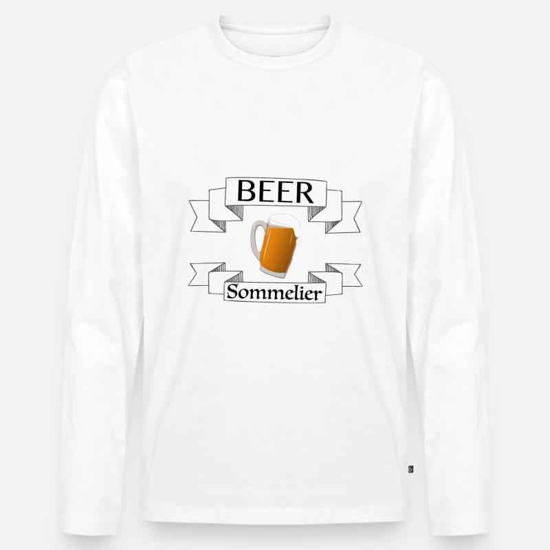 Beer Sommelier - Männer Premium Bio Langarmshirt - Weiß