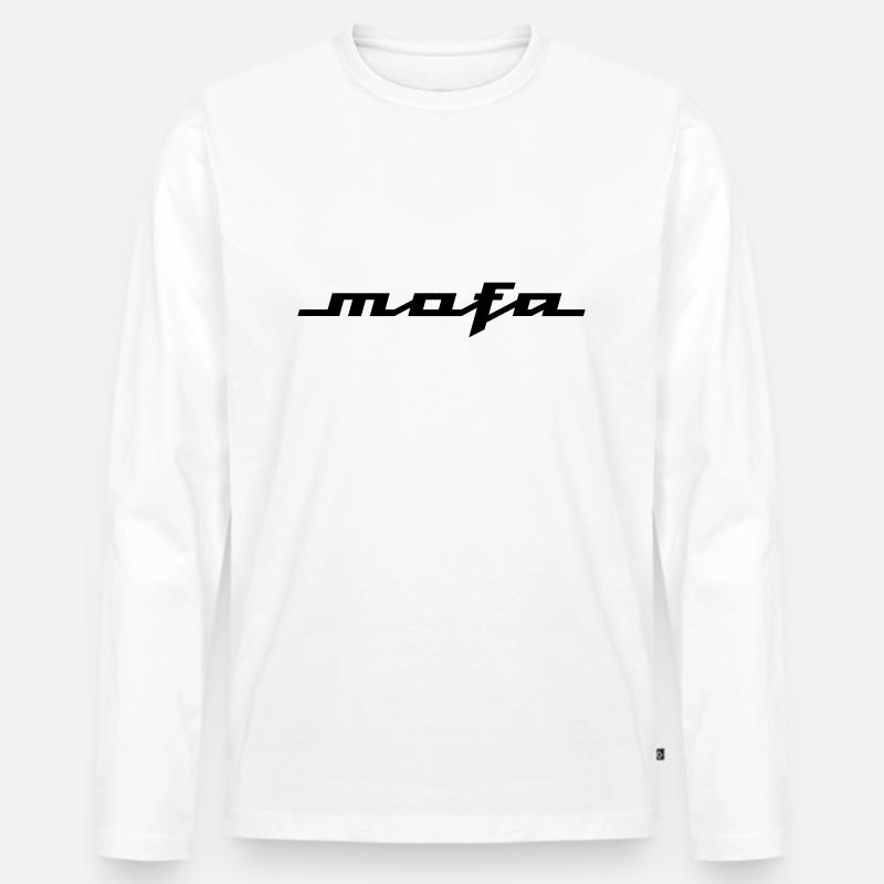 Mofa Logo Parodie (v2) - Männer Premium Bio Langarmshirt - Weiß