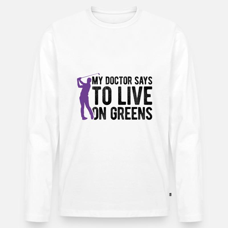 Golfplatz zum Golfen Golf - Männer Premium Bio Langarmshirt - Weiß