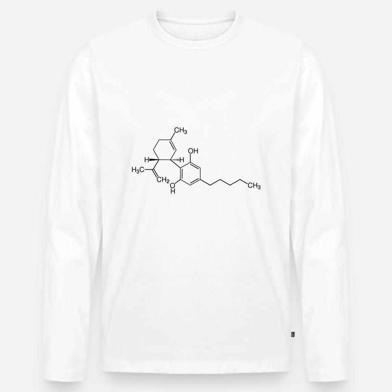 CBD - Cannabidiol - Männer Premium Bio Langarmshirt - Weiß