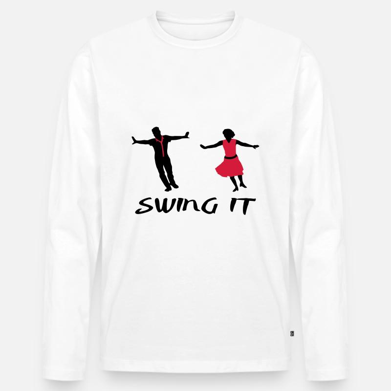 Swing it, Swing dance - Männer Premium Bio Langarmshirt - Weiß