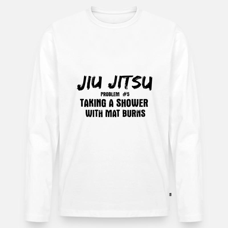 BJJ Jiu Jitsu - Männer Premium Bio Langarmshirt - Weiß