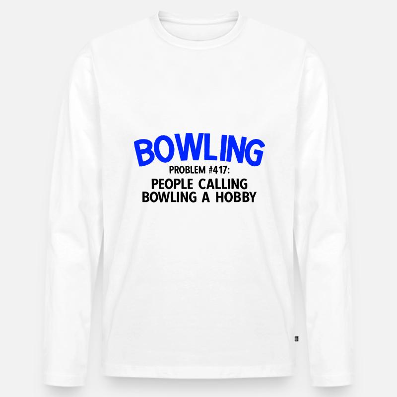 Bowling - Männer Premium Bio Langarmshirt - Weiß