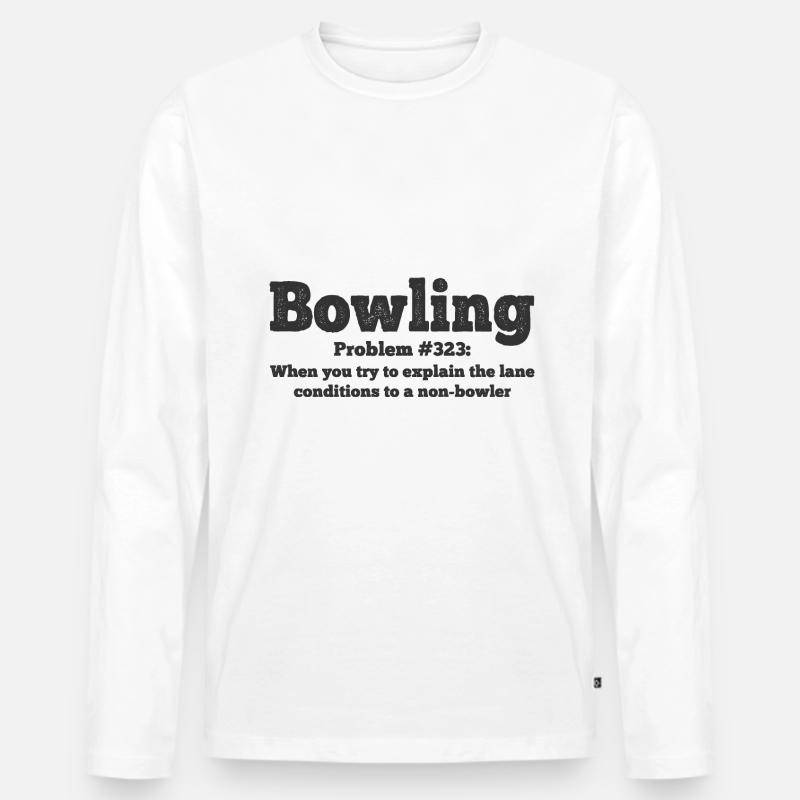 Bowling - Männer Premium Bio Langarmshirt - Weiß