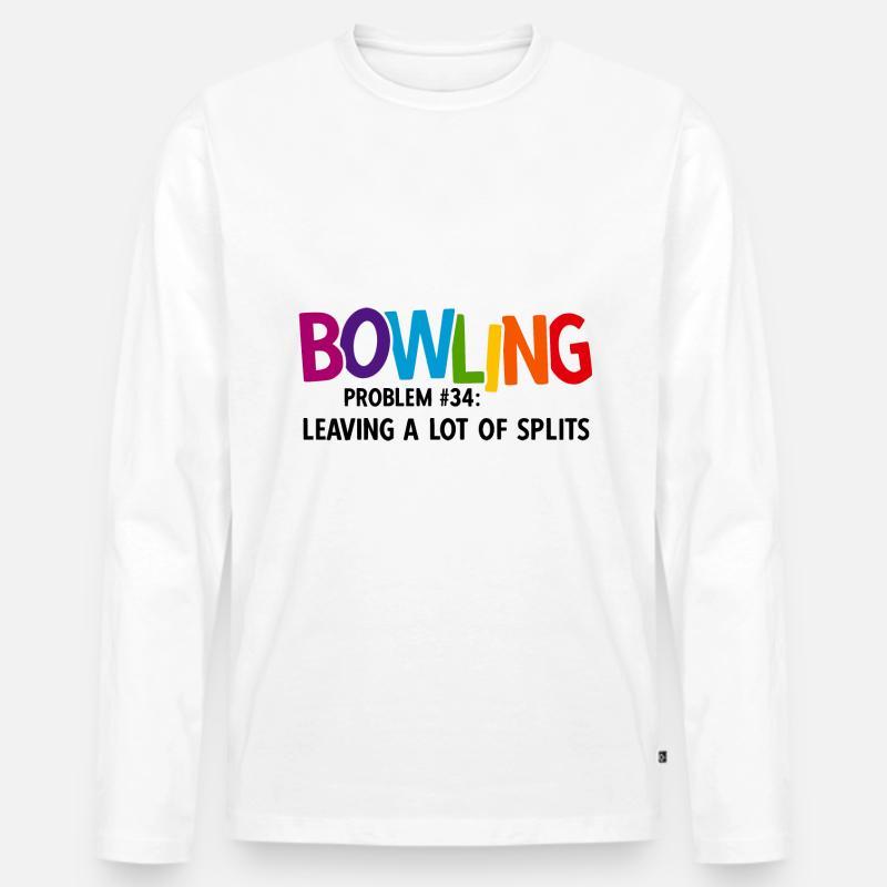 Bowling - Männer Premium Bio Langarmshirt - Weiß