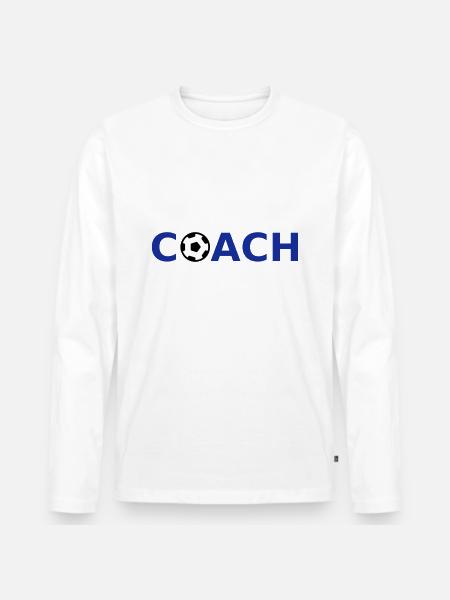 Coach (Fußball) - Männer Premium Bio Langarmshirt - Weiß
