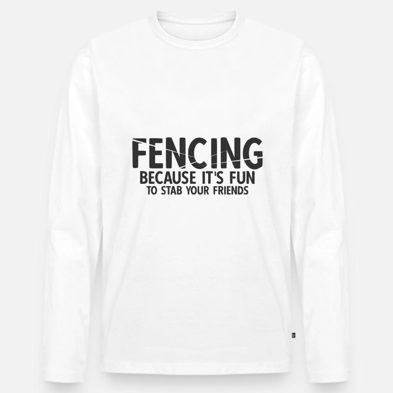 Fechten - Männer Premium Bio Langarmshirt - Weiß