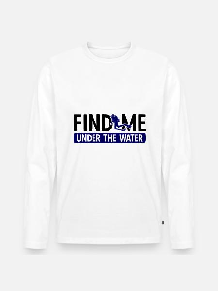 Apnoetaucher Freitaucher Taucher - Männer Premium Bio Langarmshirt - Weiß