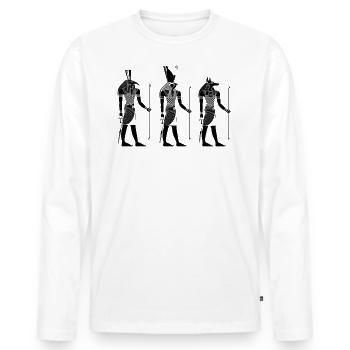 Egypt Hieroglyphics Pyramids - Men's Premium Organic Long Sleeve Shirt - white - Front - Nico (187cm)
