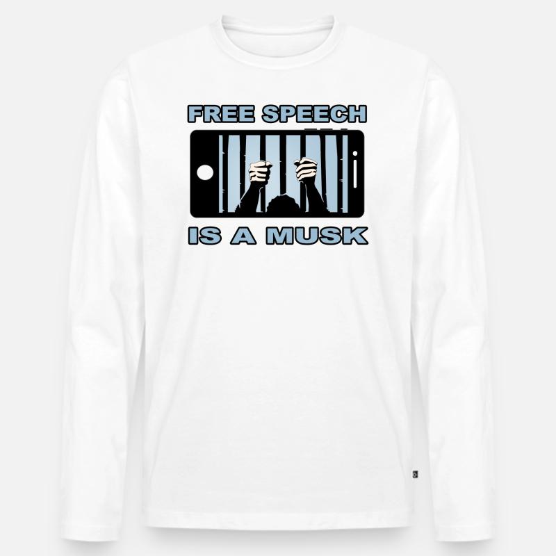 Free Speech - Männer Premium Bio Langarmshirt - Weiß