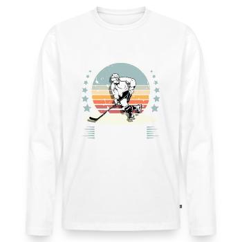 Eishockey Ice Hockey - Männer Premium Bio Langarmshirt - Weiß - Vorne - Nico (187cm)