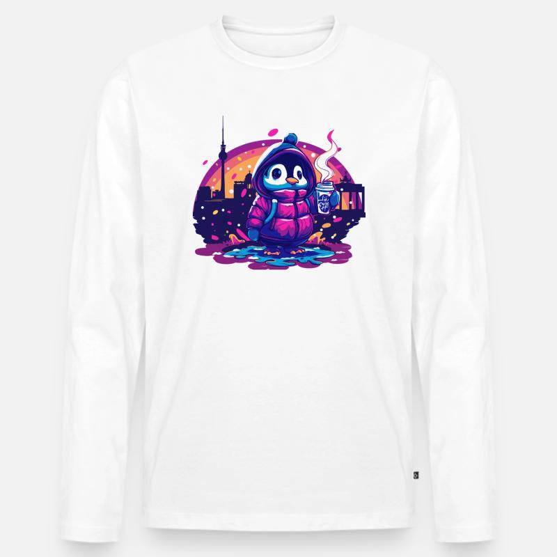 Berlin Winter Survivor - Männer Premium Bio Langarmshirt - Weiß