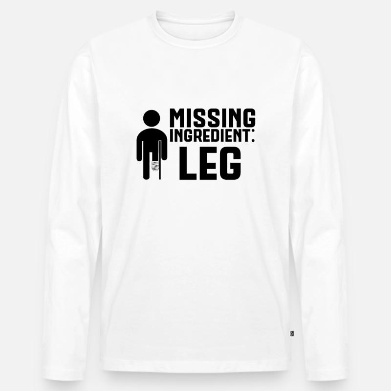 Amputiertes Bein Missing Ingredient Leg - Männer Premium Bio Langarmshirt - Weiß