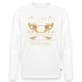 Vintage 1951 Anniversaire Vintage Cadeau Hommes - T-shirt manches longues Premium bio Homme - blanc - Devant - Nico (187cm)