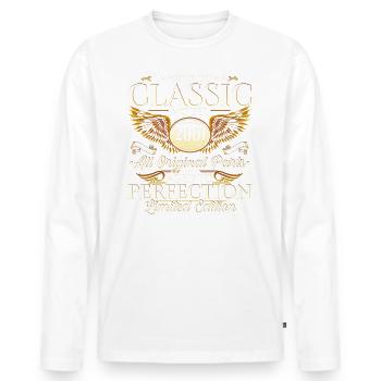 Vintage 2001 21. Geburtstag Jahrgang 01 Geschenk - Männer Premium Bio Langarmshirt - Weiß - Vorne - Nico (187cm)