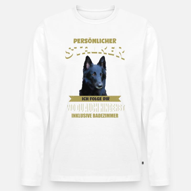 Groenendael Hund - Groenendael - Männer Premium Bio Langarmshirt - Weiß
