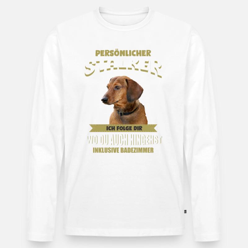 Dackel Hund - Dackel - Männer Premium Bio Langarmshirt - Weiß