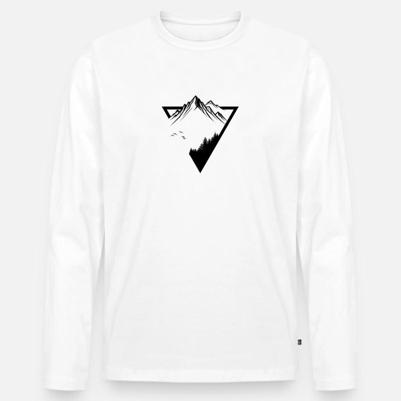 Berggipfel-Dreieck - Männer Premium Bio Langarmshirt - Weiß