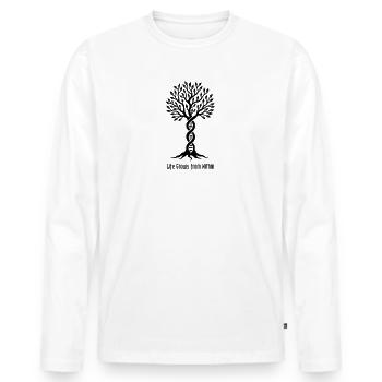 Life Grows From Within DNA Tree - Men's Premium Organic Long Sleeve Shirt - white - Front - Nico (187cm)