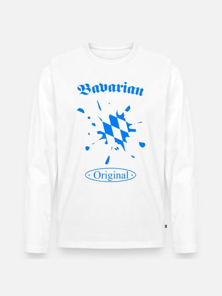 Bayern, Oberbayern, Geschenk für Bayern - Männer Premium Bio Langarmshirt - Weiß