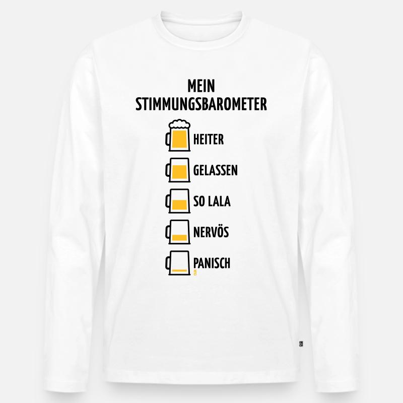 Mein Stimmungsbarometer (Bier / V1 / POS) - Männer Premium Bio Langarmshirt - Weiß