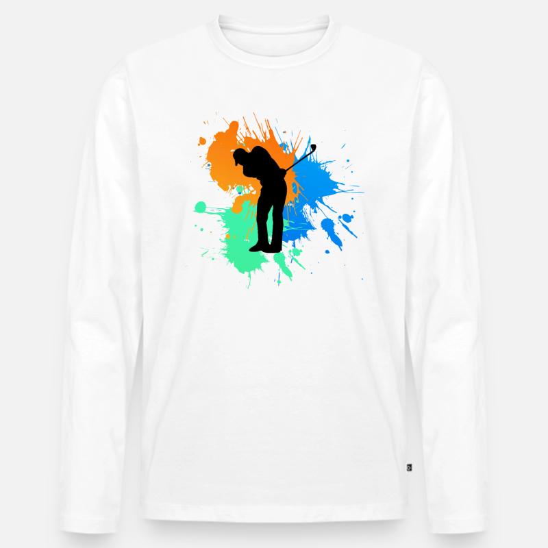 Golf - Männer Premium Bio Langarmshirt - Weiß