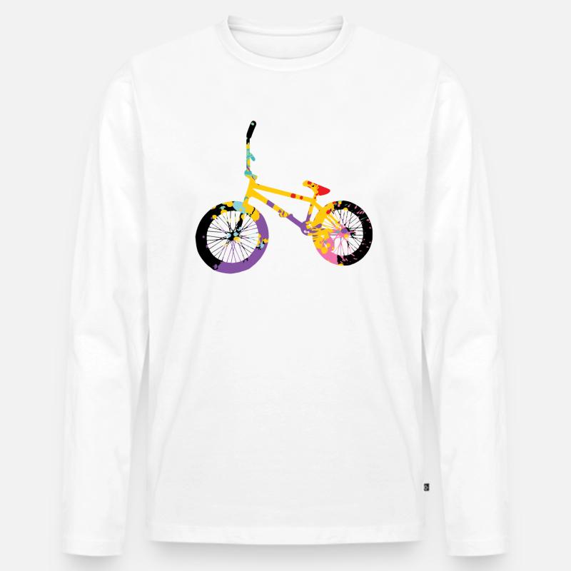 Bmx - Männer Premium Bio Langarmshirt - Weiß