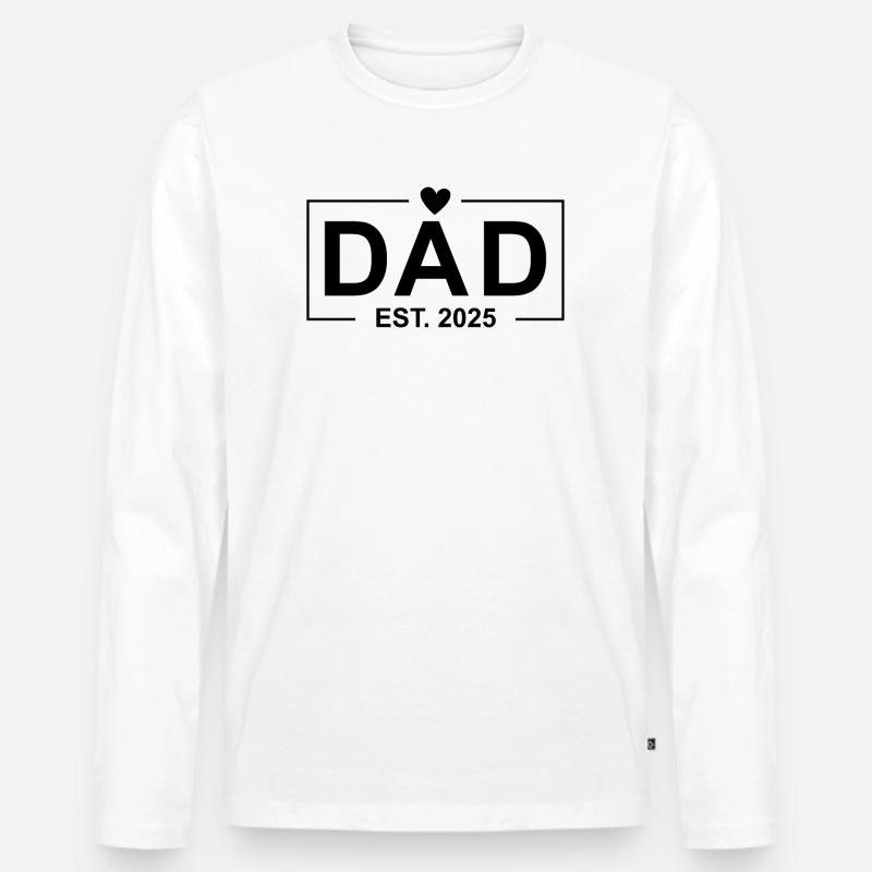 Papa Est 2025 - Männer Premium Bio Langarmshirt - Weiß