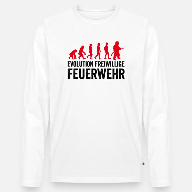 Evolution freiwillige Feuerwehr Geschenk Feuerwehr - Männer Premium Bio Langarmshirt - Weiß
