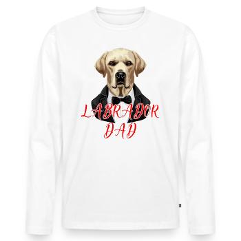 Labrador Retriever MAMA Art Lab dog Puppy - Men's Premium Organic Long Sleeve Shirt - white - Front - Nico (187cm)