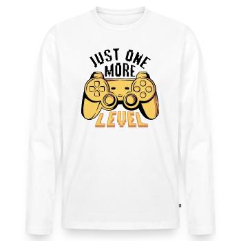 Gaming Controller Just One More Level - Men's Premium Organic Long Sleeve Shirt - white - Front - Nico (187cm)