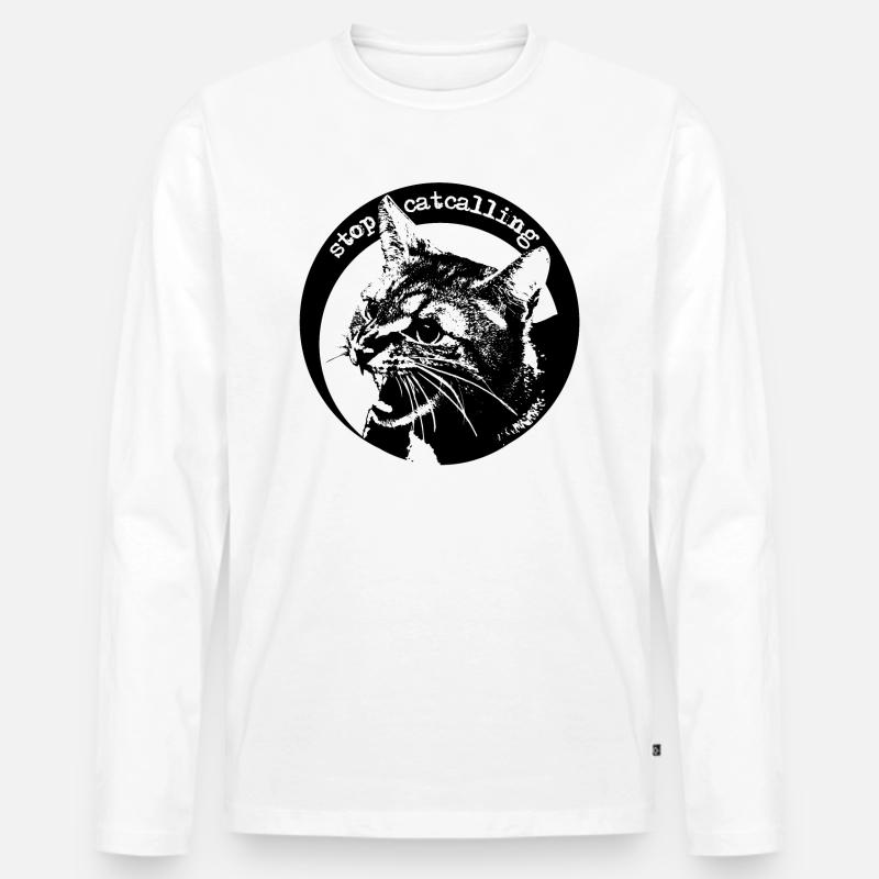 stop catcalling - Männer Premium Bio Langarmshirt - Weiß