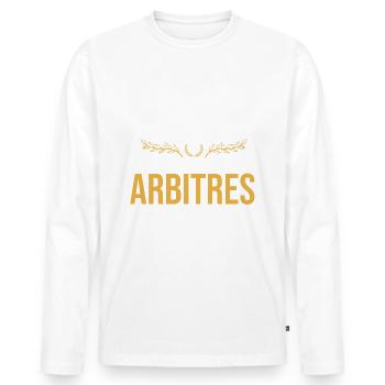 Les meilleurs deviennent Arbitres | métier - T-shirt manches longues Premium bio Homme - blanc - Devant - Nico (187cm)