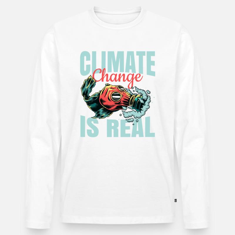 Klimawandel Umweltschutz Naturschutz Geschenkidee - Männer Premium Bio Langarmshirt - Weiß