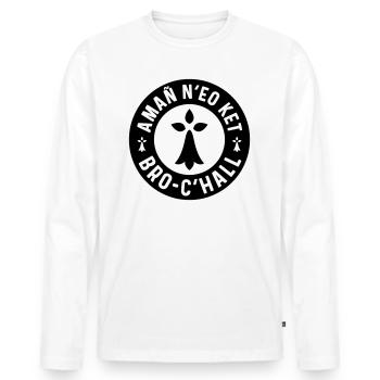 Amañ N’Eo Ket Bro C’Hall - This Is Not France - Men's Premium Organic Long Sleeve Shirt - white - Front - Nico (187cm)