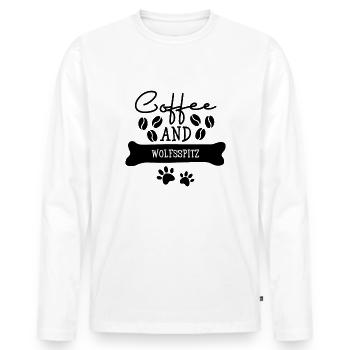 Coffee and wolfsspitz - Men's Premium Organic Long Sleeve Shirt - white - Front - Nico (187cm)